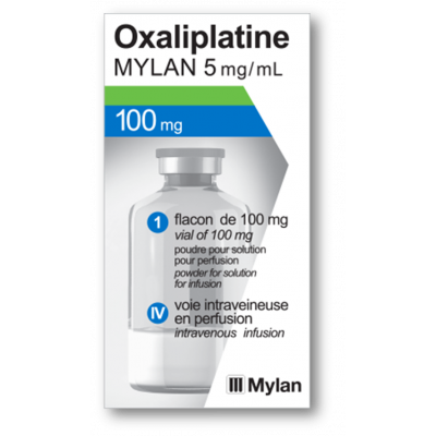 OXALIPLATIN MYLAN 100 MG / 20 ML ( OXALIPLATIN ) CONCENTRATE FOR DILUTION FOR IV INFUSION 20 ML VIAL